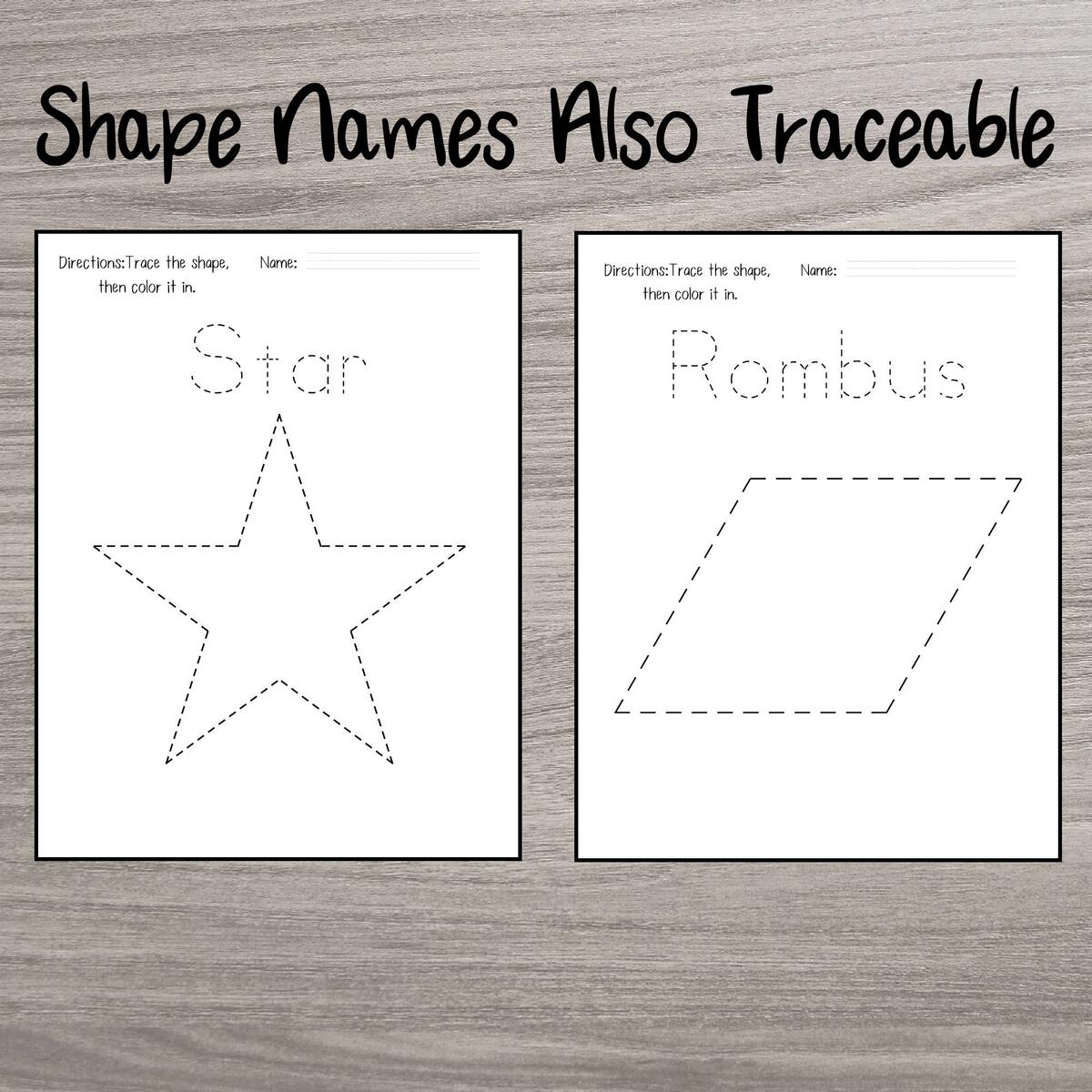 10 Printable Trace The Shape Worksheets Preschool Basic Shape Recognition Learning Shapes Kids Trace Pages Tracing Worksheet Shape Etsy