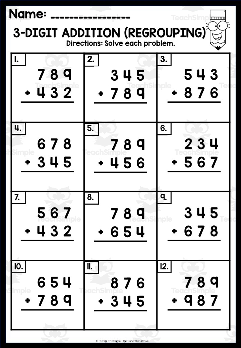 Two Digit Addition With And Without Regrouping Worksheets Etsy