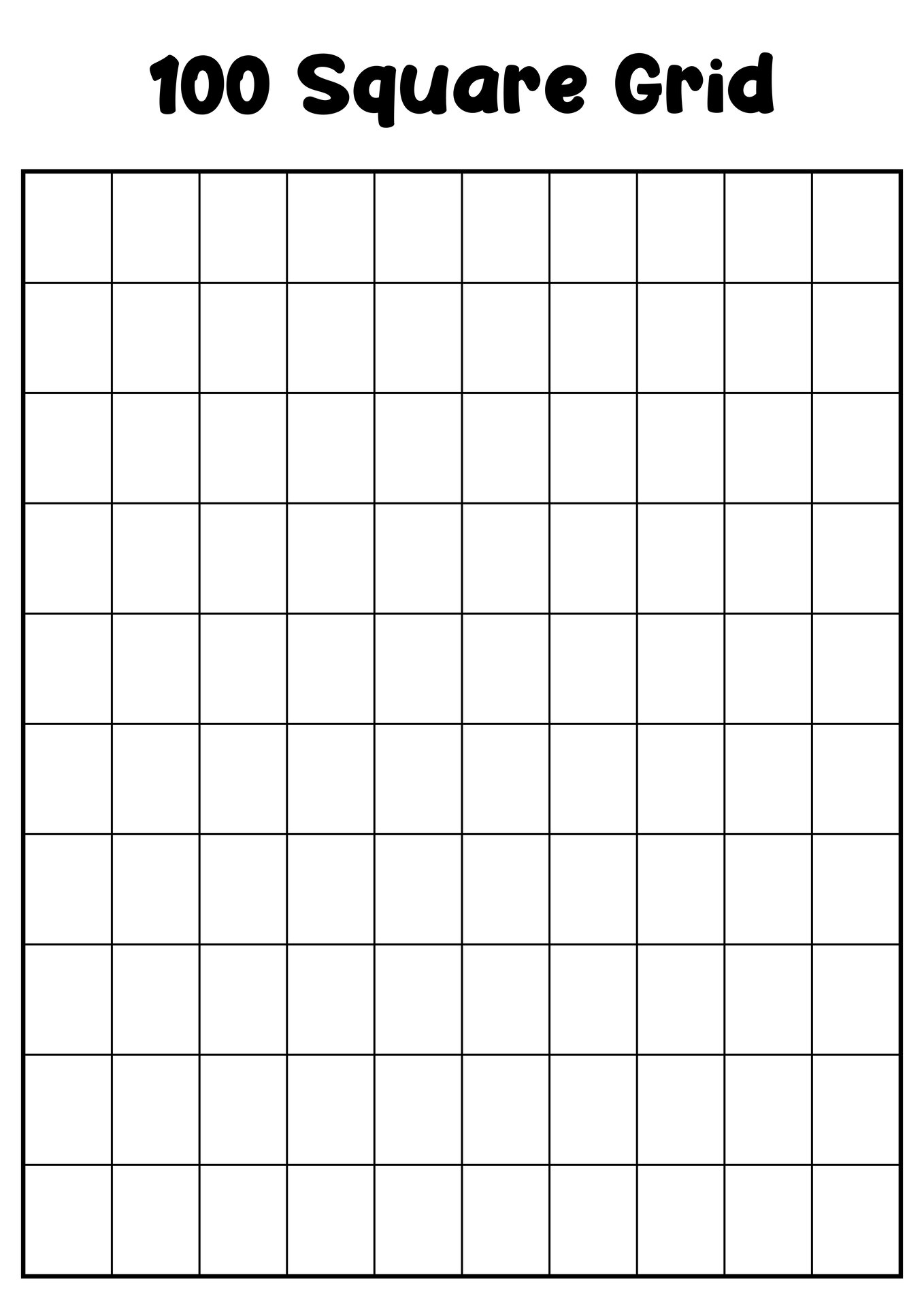 100 Square Grid 10 Free PDF Printables Printablee