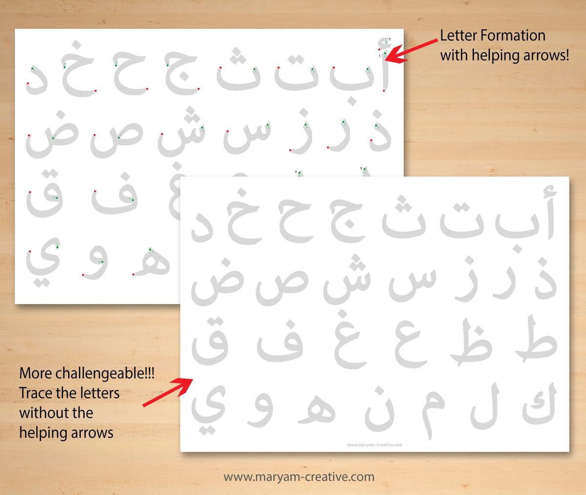 11 Arabic Alphabet Handwriting Pages Made By Teachers