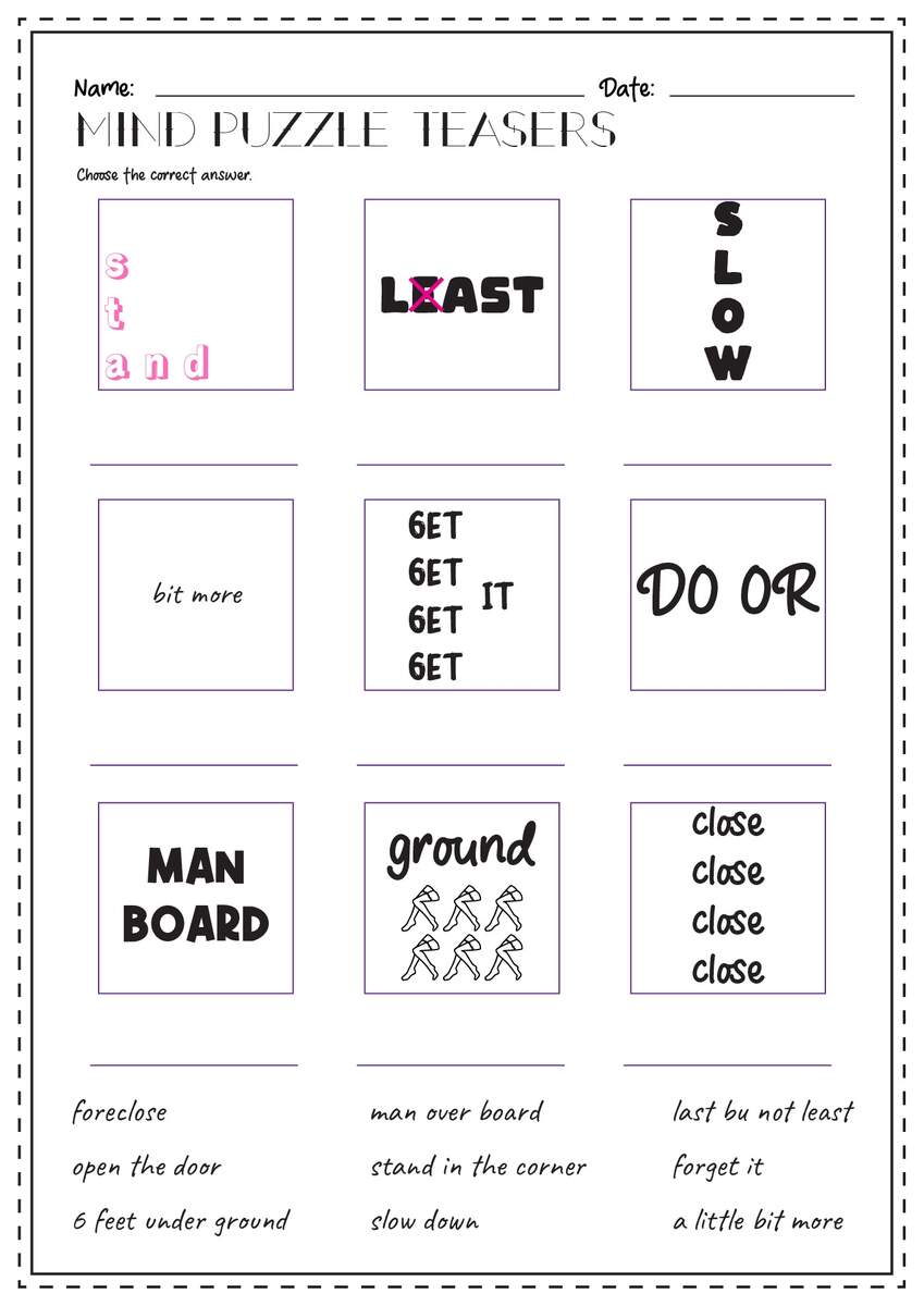 12 Printable Brain Teaser Worksheets Free PDF At Worksheeto