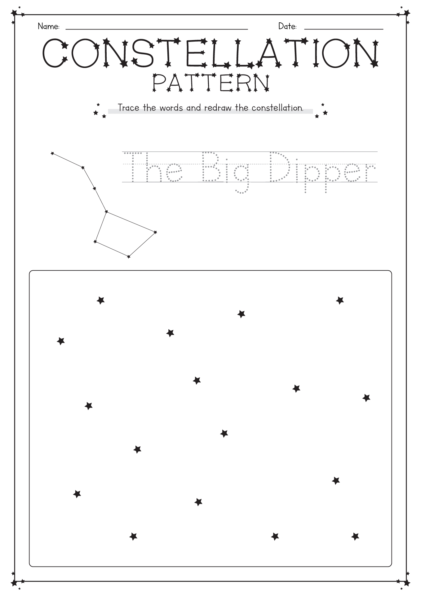 FREE Skip Counting Constellations Worksheets