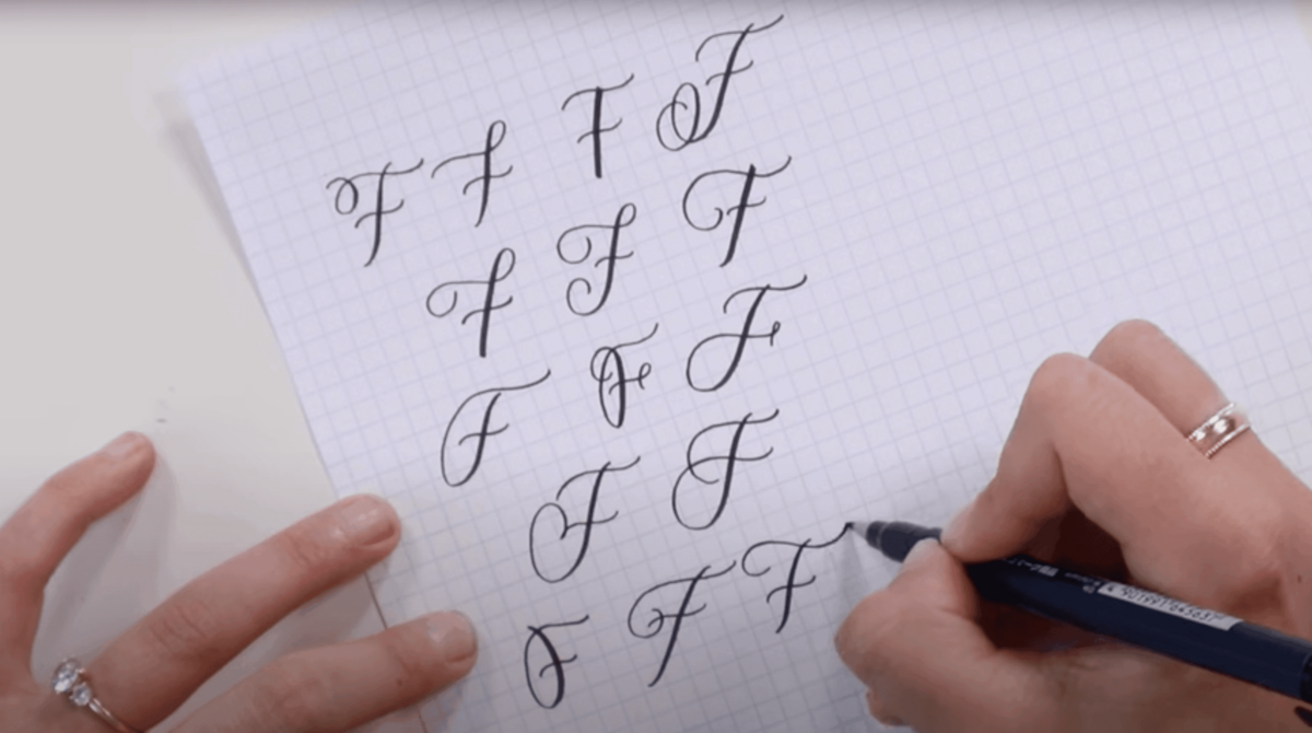 Cursive F Full Tutorial And Worksheet
