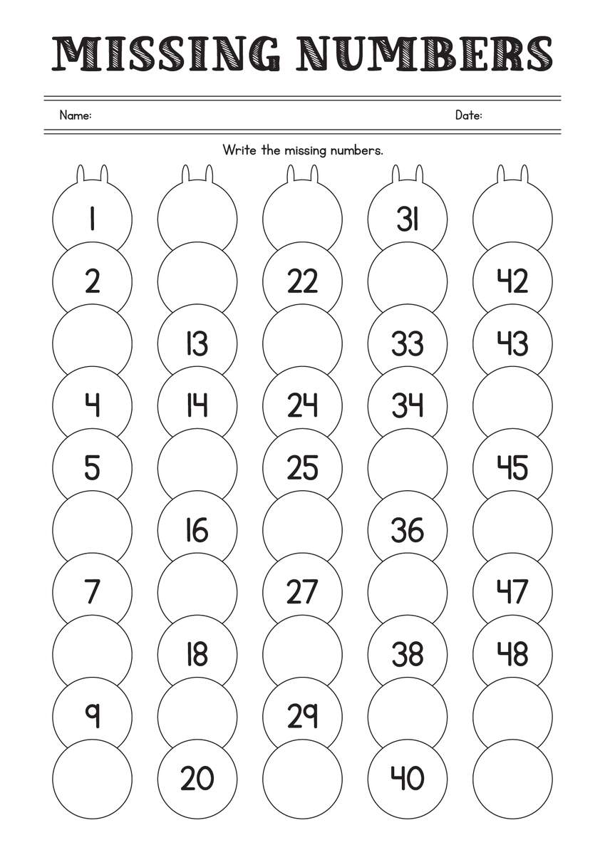 16 Missing Number Worksheets 1 20 Free PDF At Worksheeto