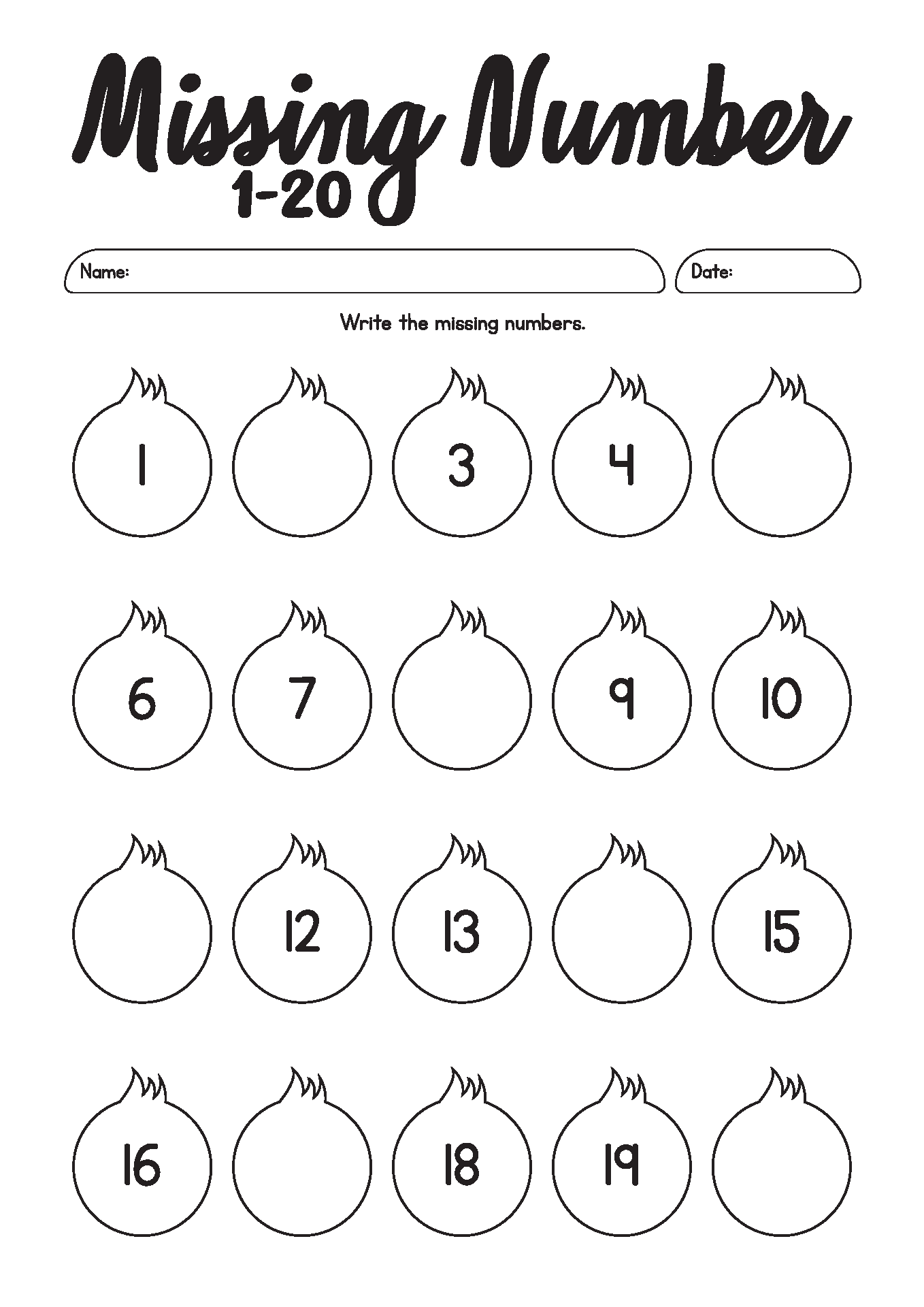 16 Missing Number Worksheets 1 20 Free PDF At Worksheeto