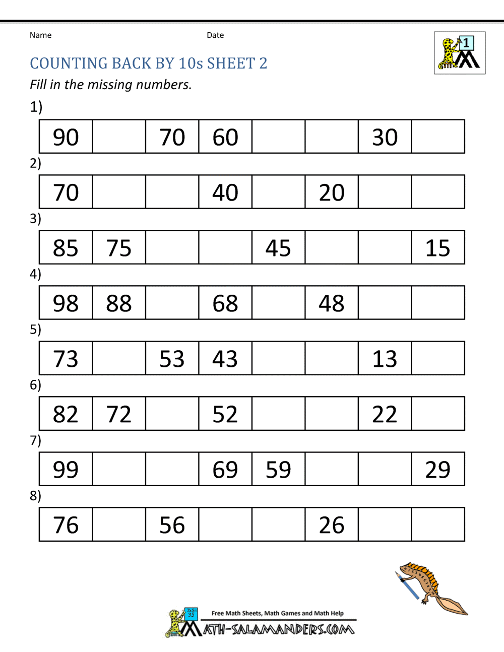 1st Grade Math Worksheets Counting By 1s And 10s 1st Grade Math Worksheets Counting By 1s And 10s