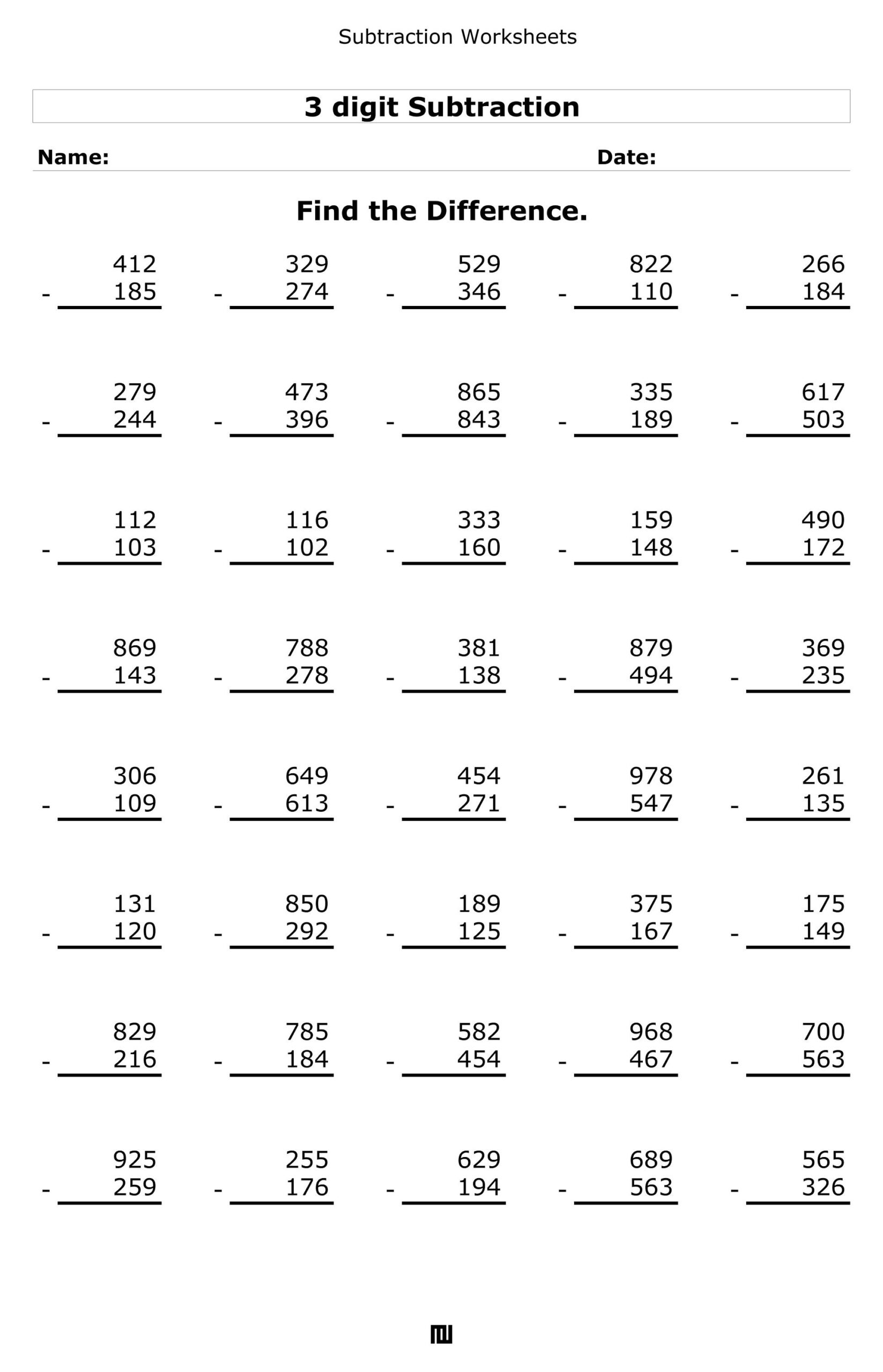 2 5 Digit Subtraction Worksheets 100 Printable Pages PDF Etsy Sweden
