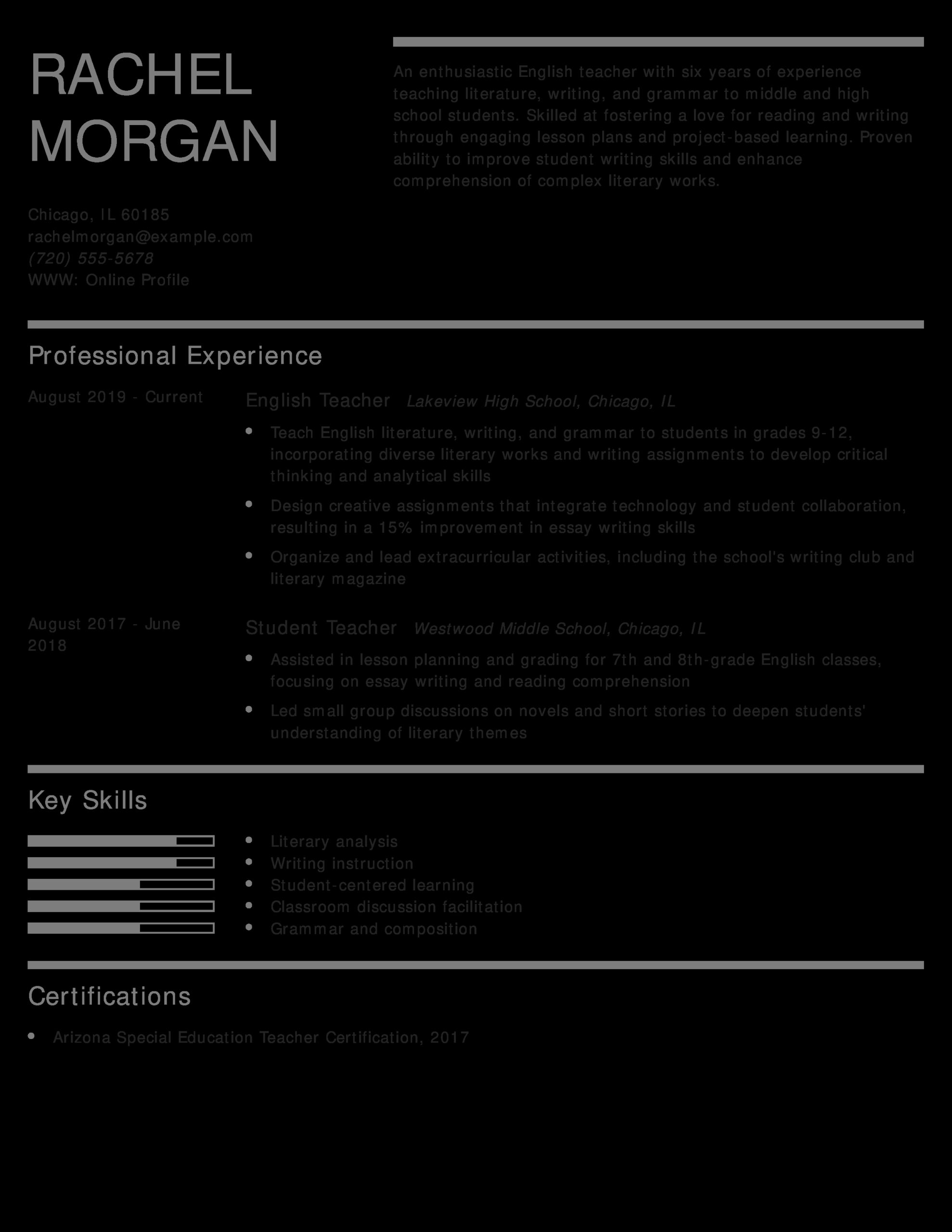 25 Best Teacher Resume Examples And Templates For 2025 ResumeBuilder