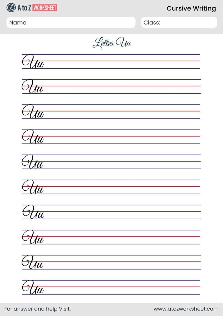 25 Free Cursive Writing Worksheets PDF A To Z Worksheet