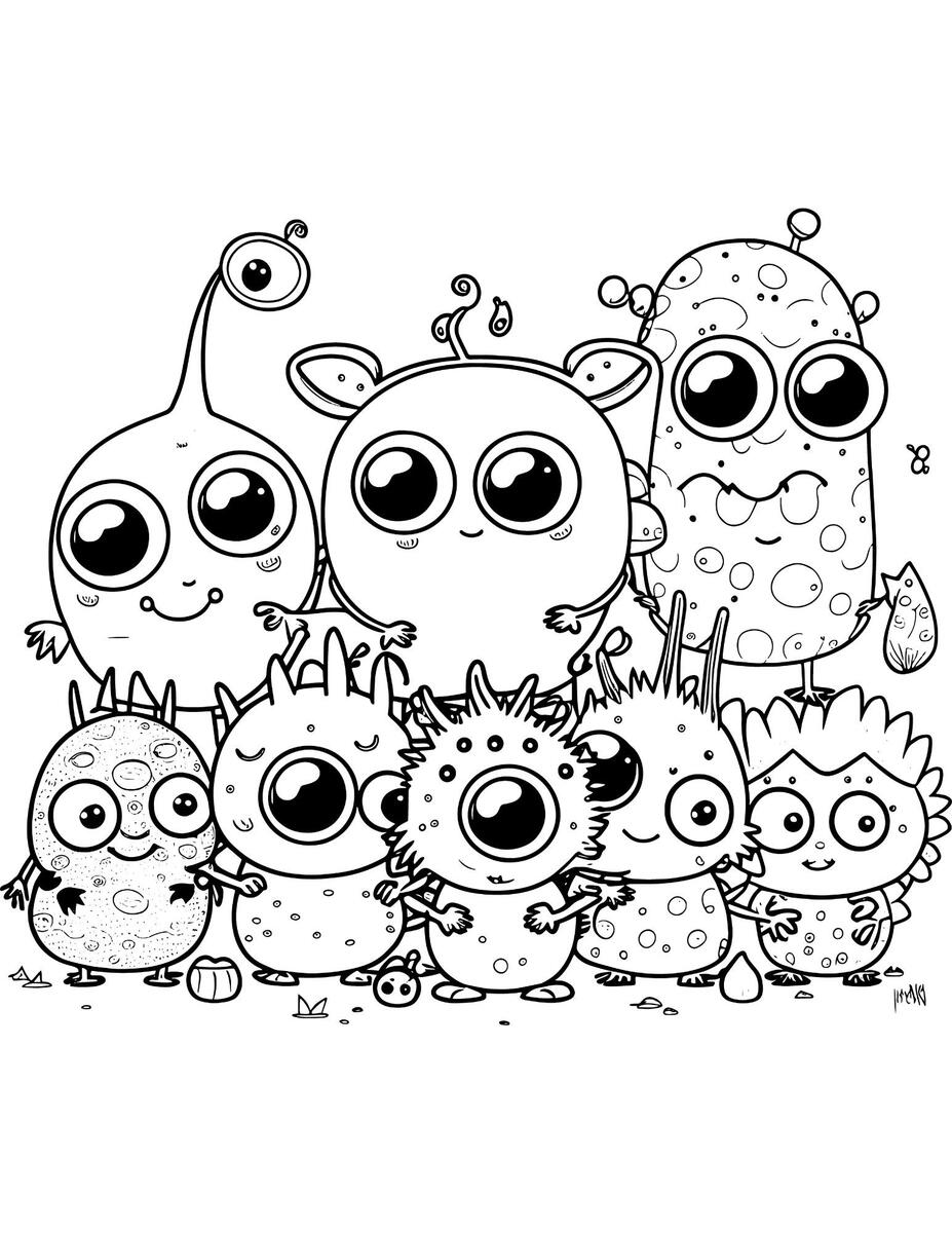 25 Pages Of Funny Monster Alien Coloring Pages Etsy 25 Pages Of Funny Monster Alien Coloring Pages Etsy