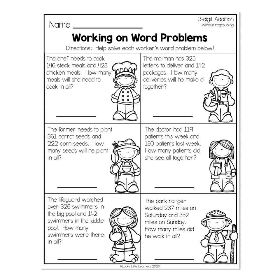 2nd Grade Math Worksheets 3 Digit Addition Without Regrouping Worksheets Library