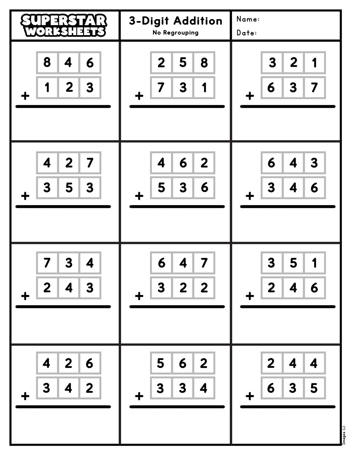 Addition Facts 3 Math Mat Worksheet Teaching Ideas Made Easy
