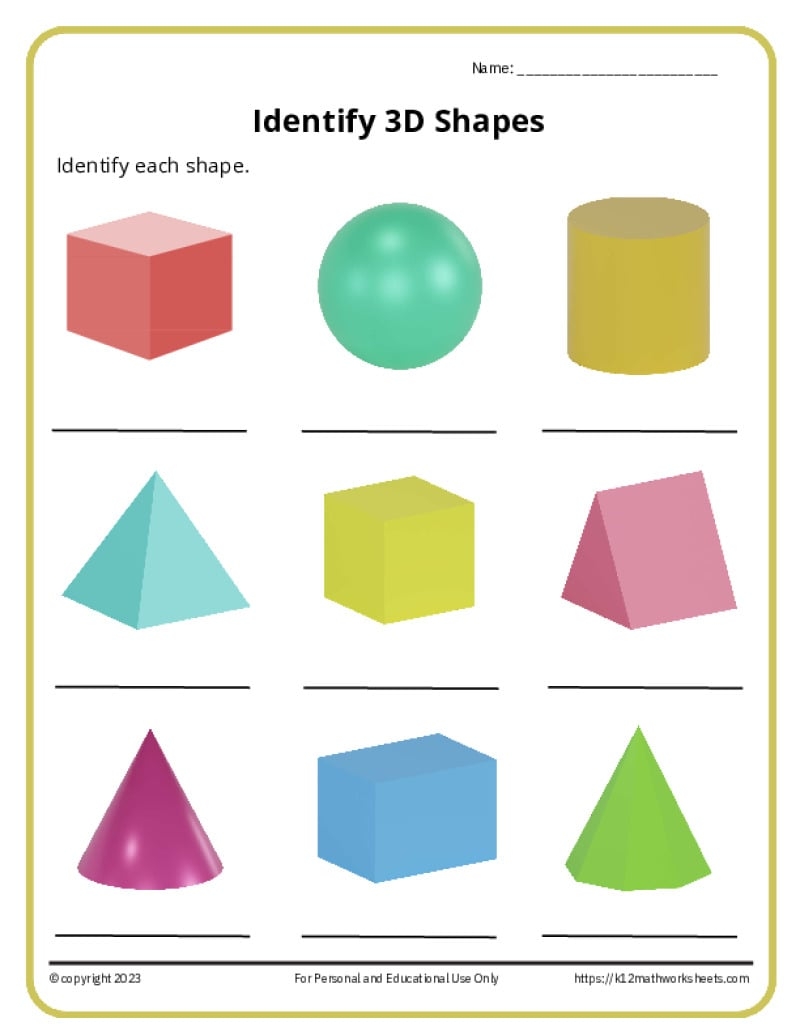3d Shapes Worksheets 2nd Grade