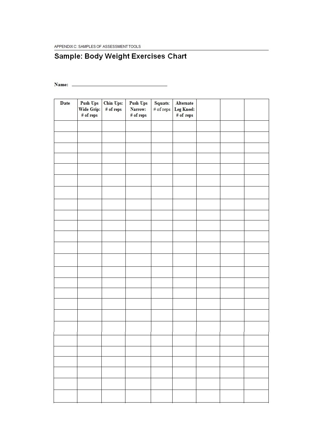 46 Printable Exercise Charts 100 Free TemplateLab 46 Printable Exercise Charts 100 Free TemplateLab