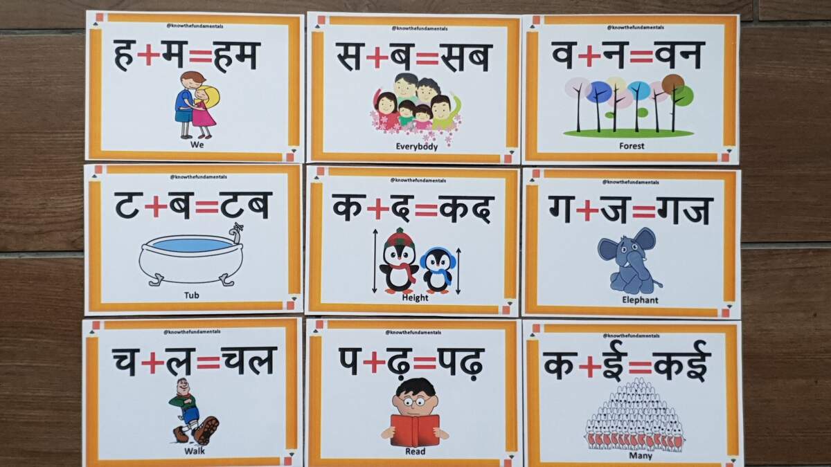 52 Two Letter Words Hindi Flashcards Hindi Flash Cards 2 Letter Words Without Matra Learn Hindi Reading 2 Akshar Wale Bina Matra Shabdh Etsy
