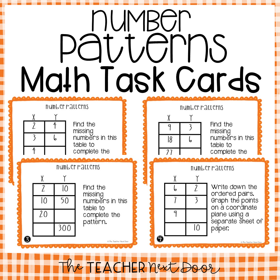 5th Grade Number Patterns Task Cards Number Patterns Center The Teacher Next Door