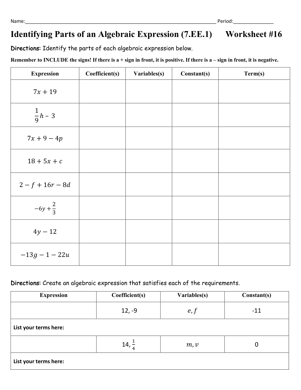 745LRIS WS 16 Gray Identifying Parts Translating Expressions Janelle Warby Library Formative