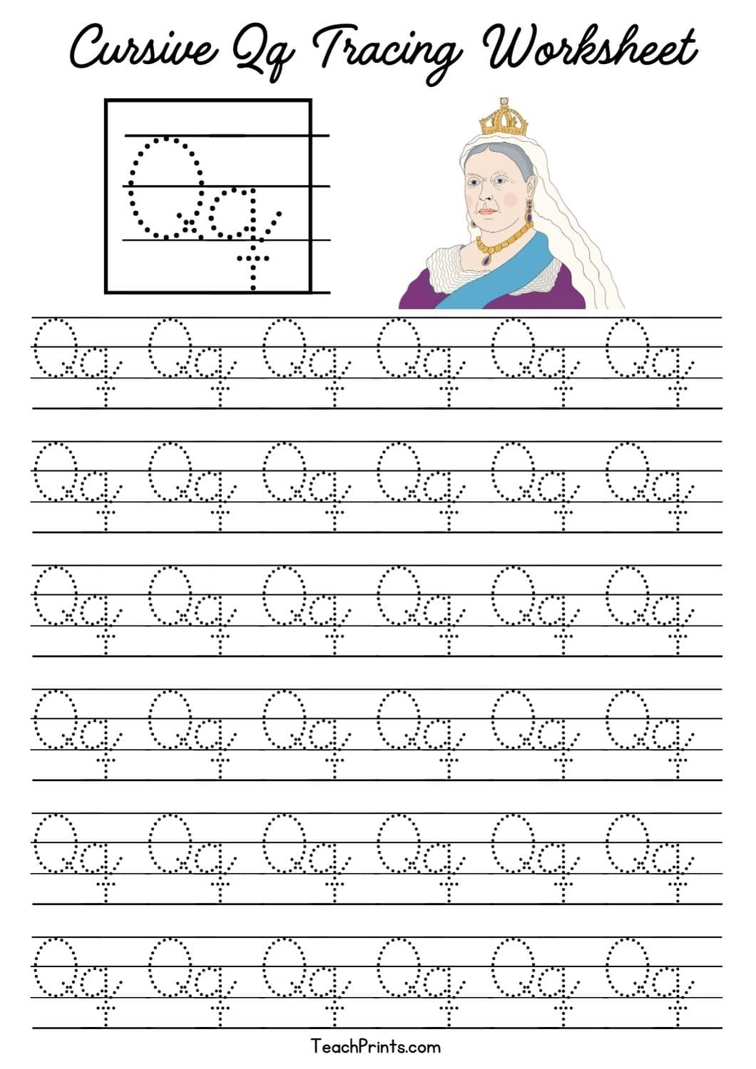 8 Cursive Q Tracing Worksheets Free Printables Teach Prints 8 Cursive Q Tracing Worksheets Free Printables Teach Prints