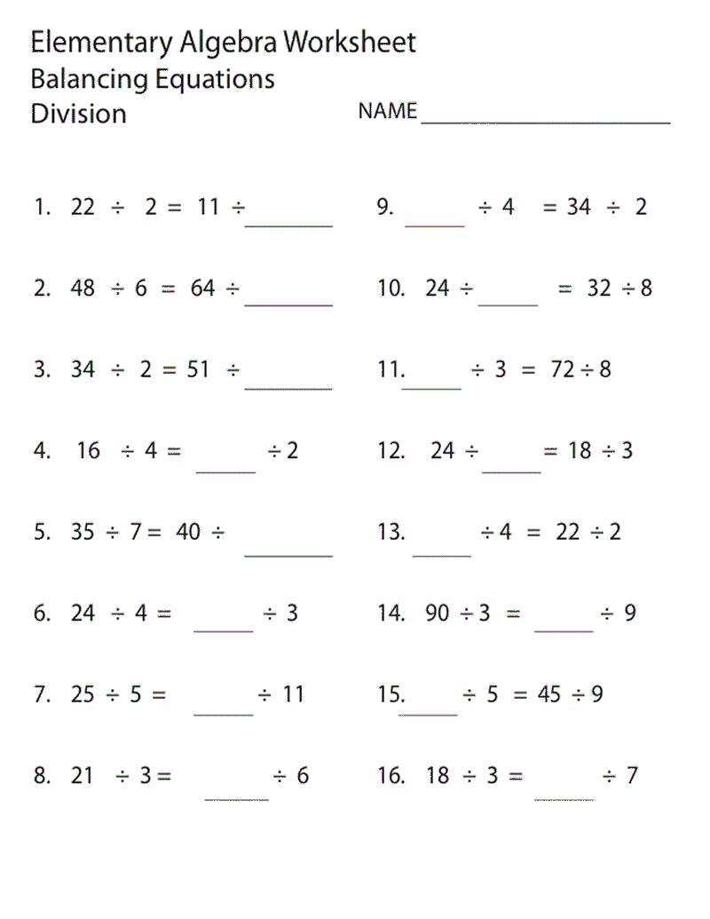 9th Grade Math Worksheets Elementary Algebra Elementary Worksheets Library
