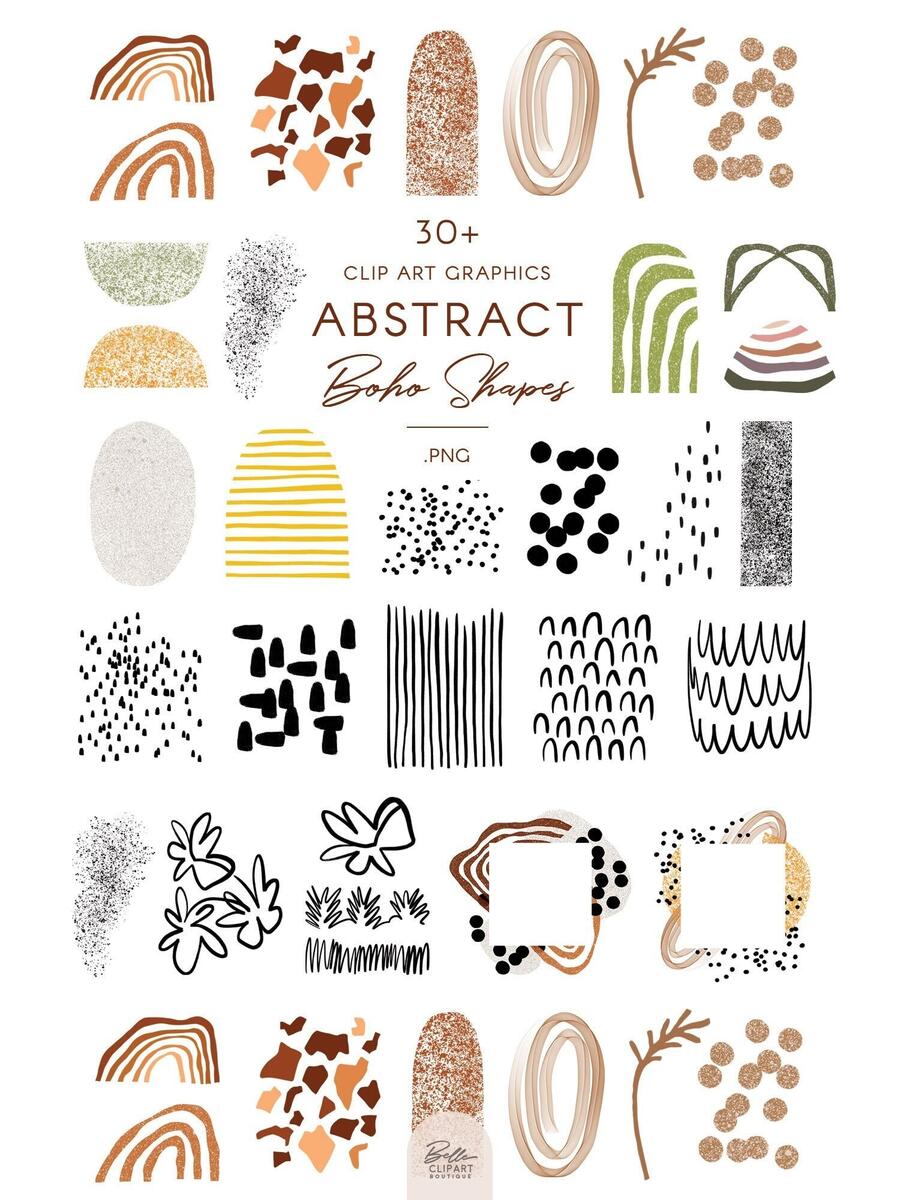 Abstract Boho Shapes Clip Art Simple Geometric Illustrations Colorful Textured Graphics Etsy Abstract Boho Shapes Clip Art Simple Geometric Illustrations Colorful Textured Graphics Etsy