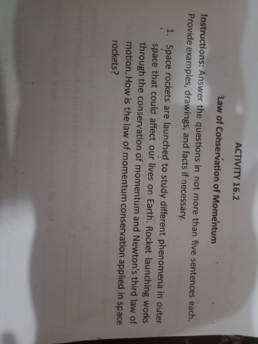 ACTIVITY 16 2 Law Of Conservation Of Momentum Instructions Answer The Qu ACTIVITY 16 2 Law Of Conservation Of Momentum Instructions Answer The Qu