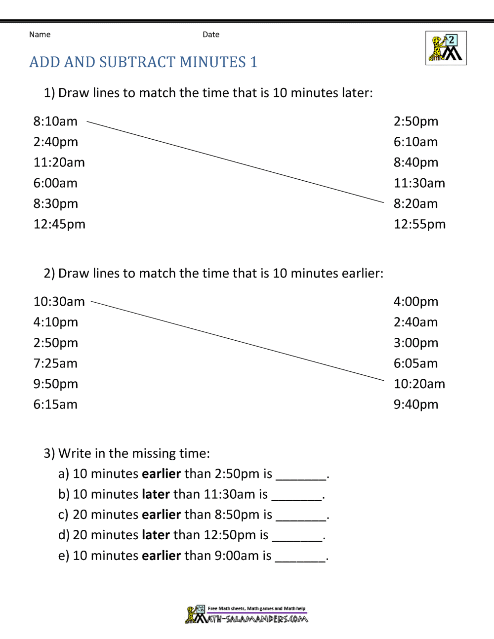Add And Subtract Time Worksheets Add And Subtract Time Worksheets