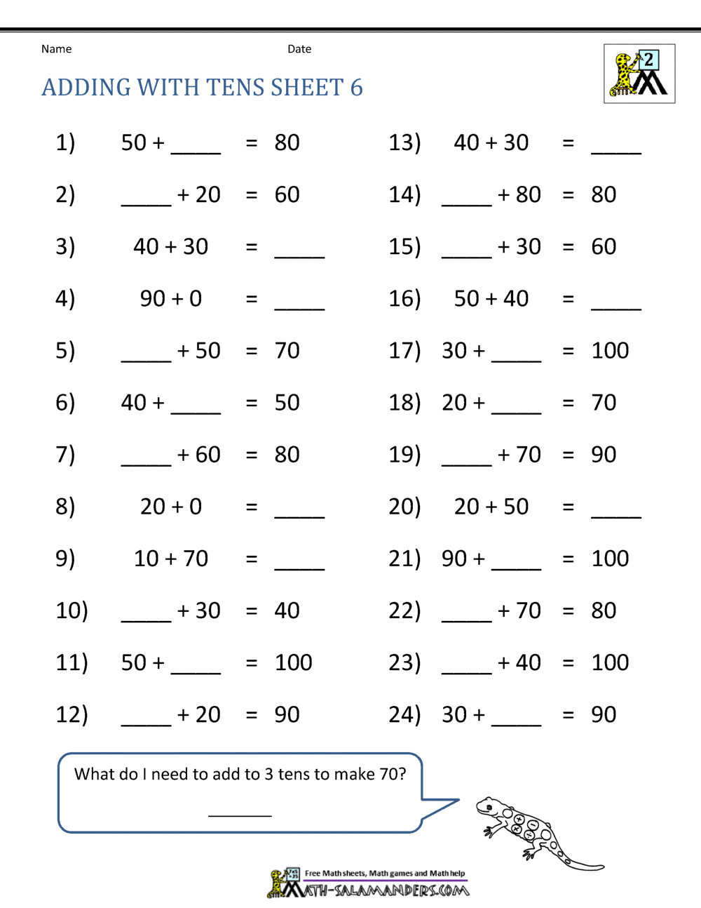 Adding Tens
