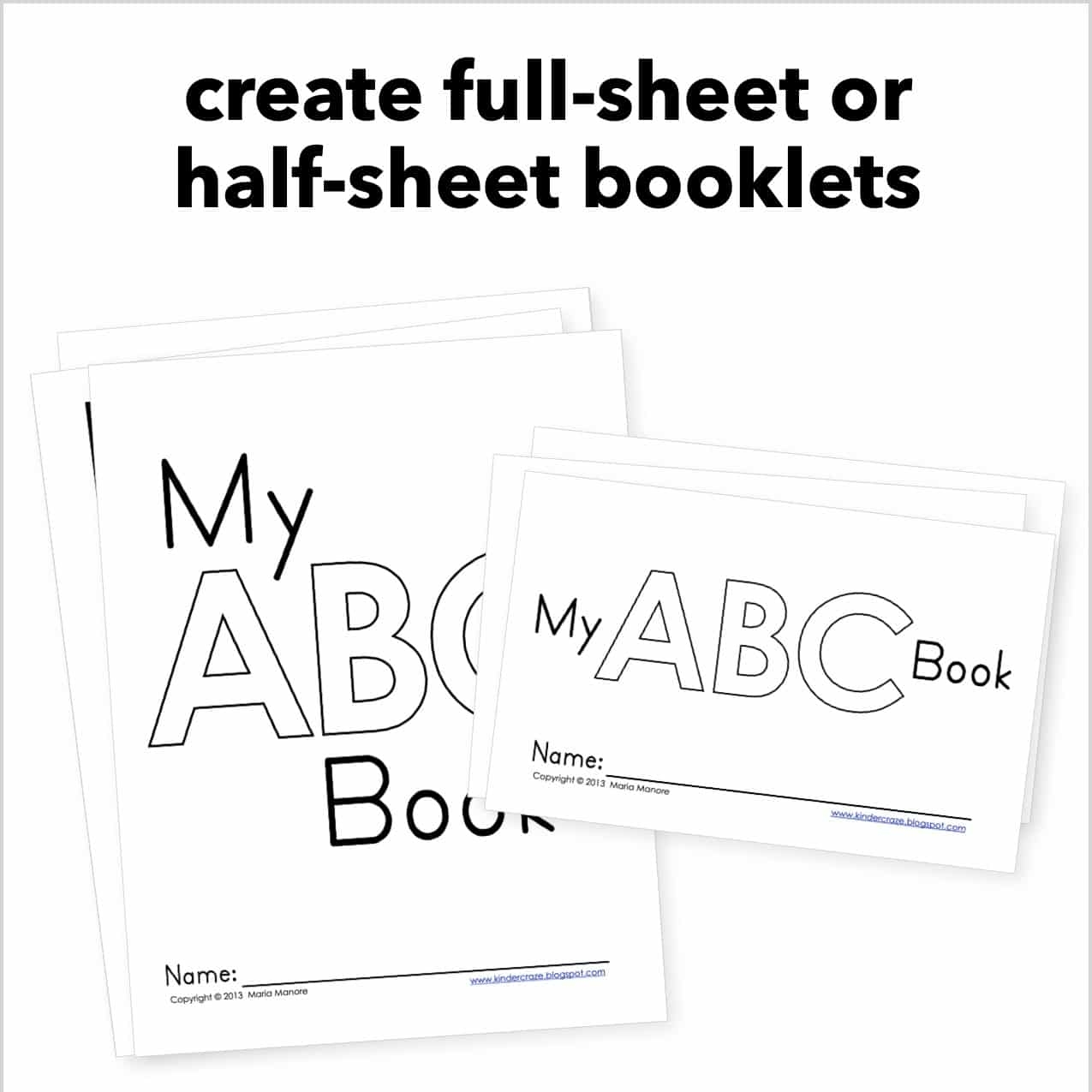 Alphabet Cut And Paste Book Interactive Emergent Reader Kinder Craze