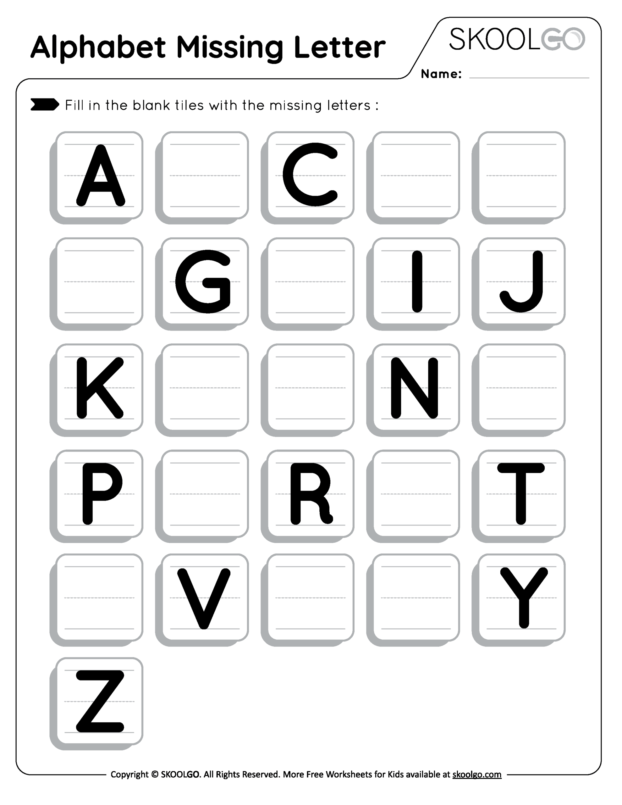 Missing Letter Worksheets Activity Pages Alphabet Letters Printables Instant Download Home Schooling Handwriting Practice Etsy
