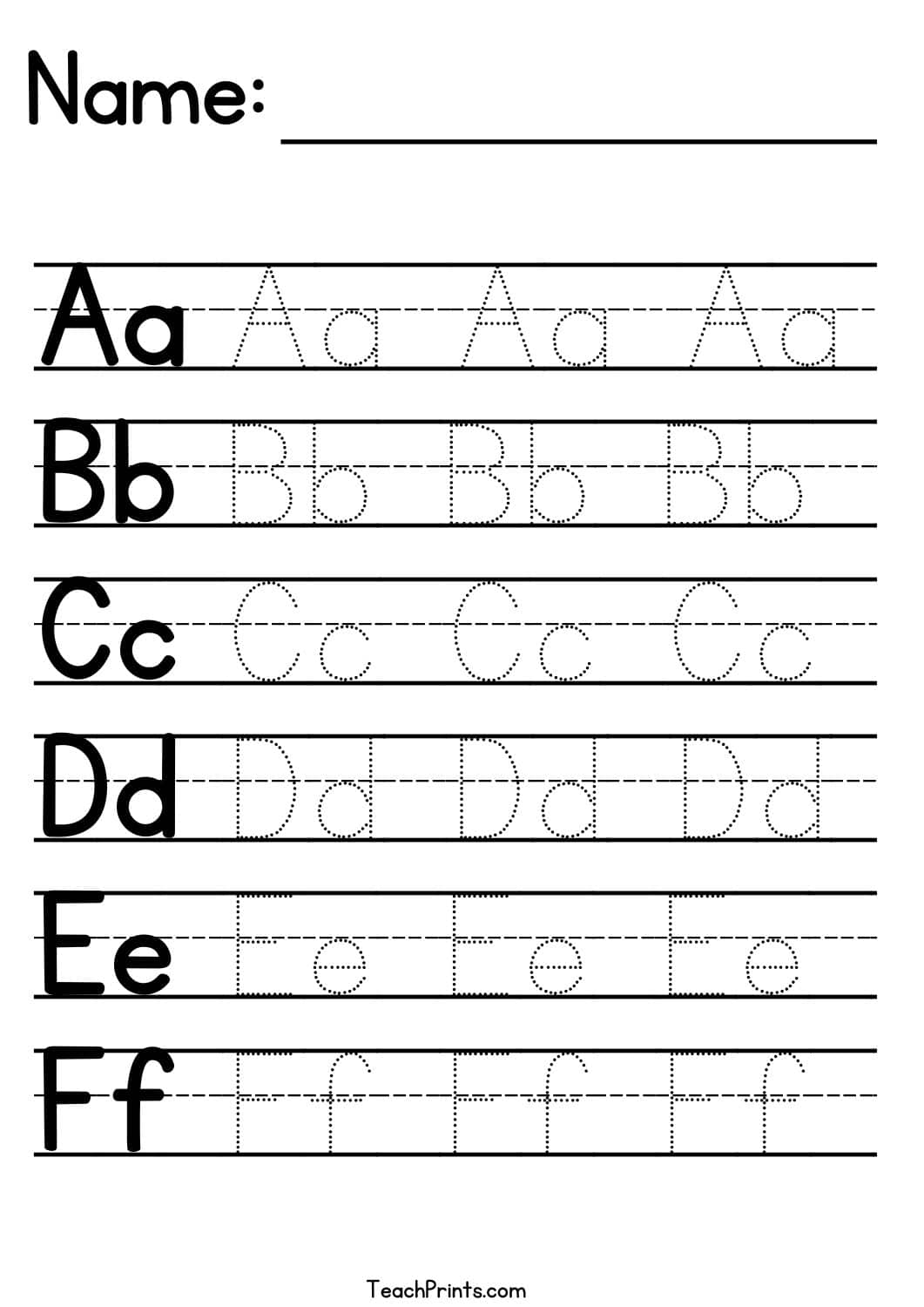 Alphabet Tracing Worksheets Uppercase Lowercase Digital Download Etsy