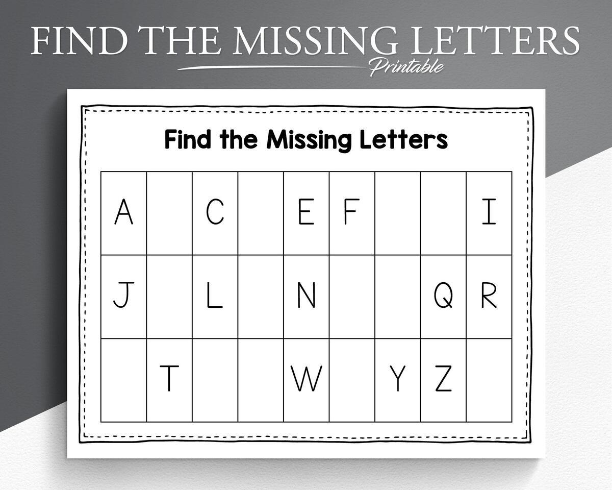 Alphabet Worksheet Find The Missing Letter Activity PDF Etsy Alphabet Worksheet Find The Missing Letter Activity PDF Etsy