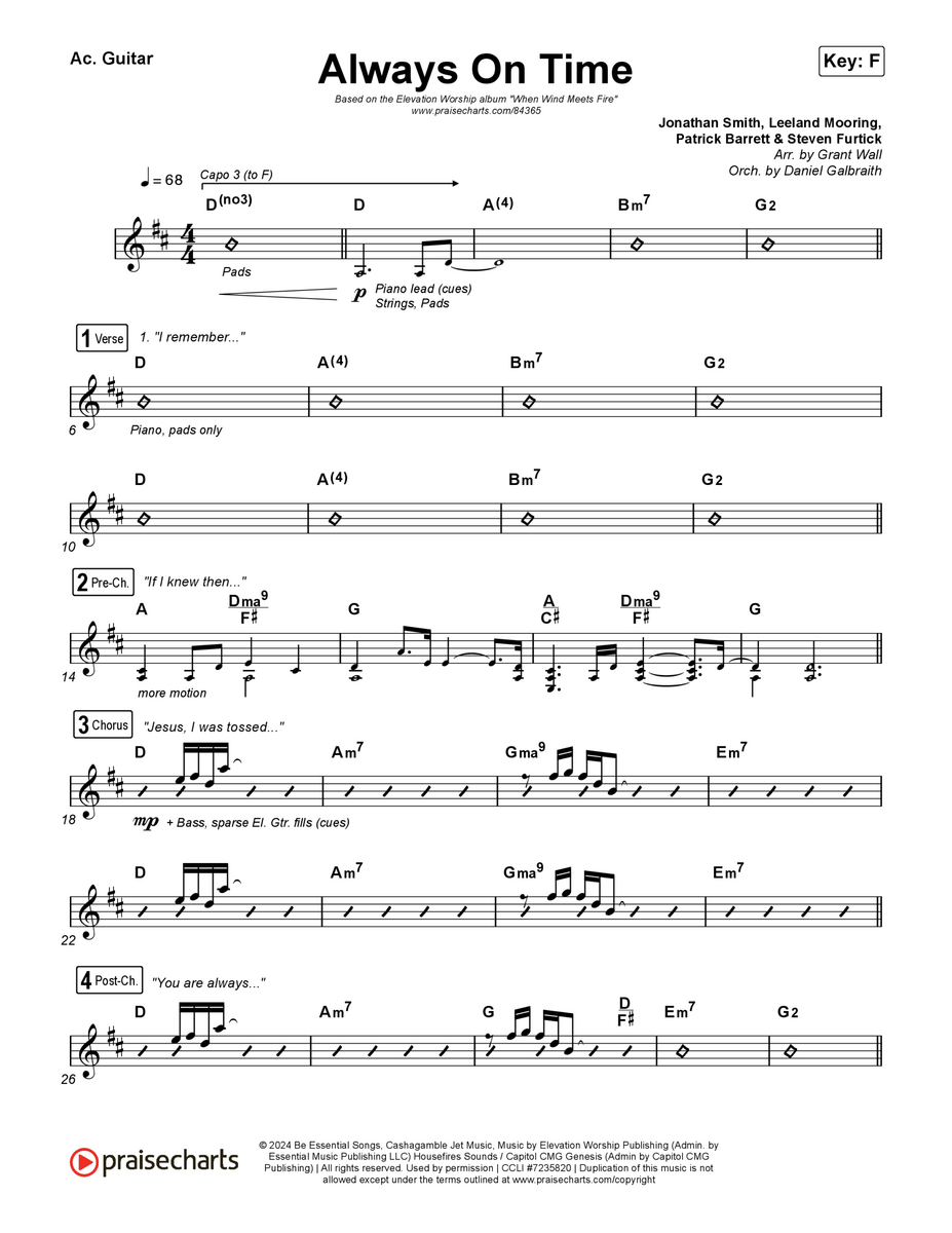 Always On Time Acoustic Guitar Sheet Music PDF Elevation Worship Bella Cordero PraiseCharts Always On Time Acoustic Guitar Sheet Music PDF Elevation Worship Bella Cordero PraiseCharts