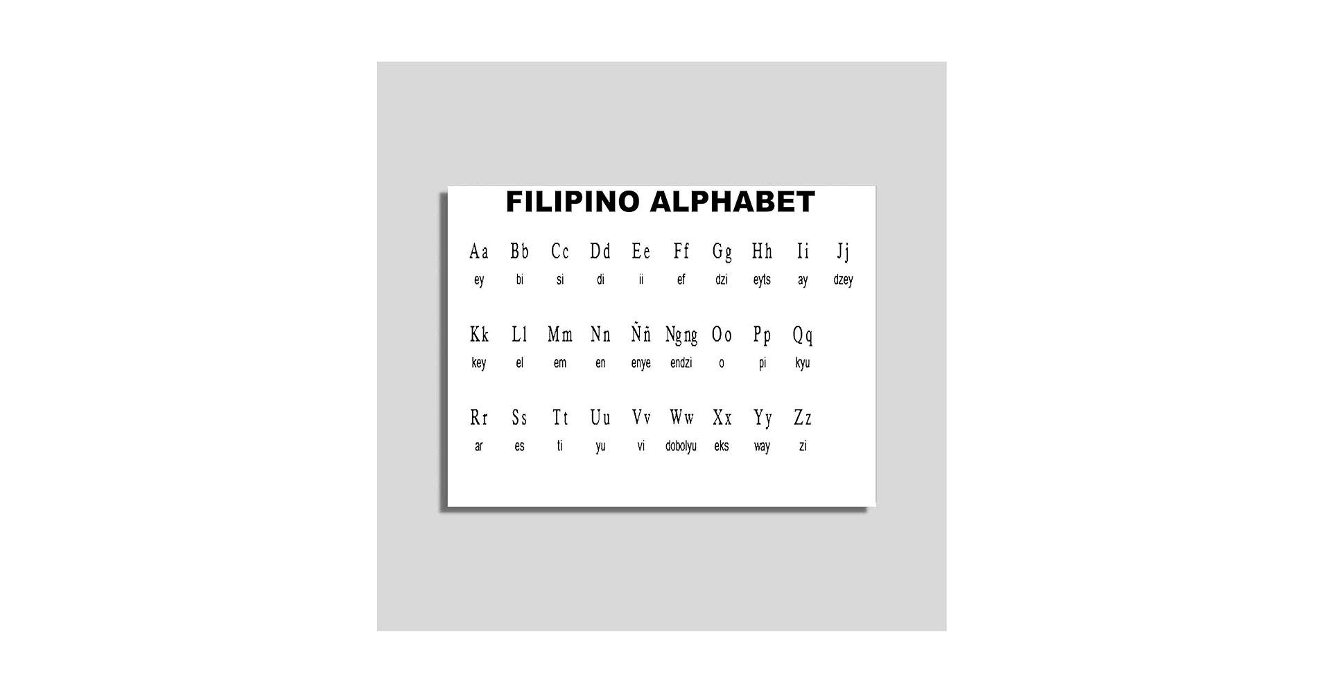 Amazon Ara Step Letters Languages Alphabets Educative Art White Educational Charts Poster Prints Unframed N4 FILIPINO ALPHABET 297 X 420 Mm 11 7 X 16 5 Inches Office Products
