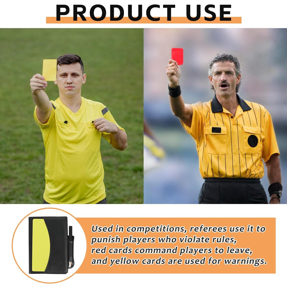 Amazon AzReference Soccer Referee Card Set Red And Yellow Warning Cards With Record Paper Pencil Card Storage Wallet Soccer Referee Kit For Football Matches Training Sports Games 2 Pack Cards