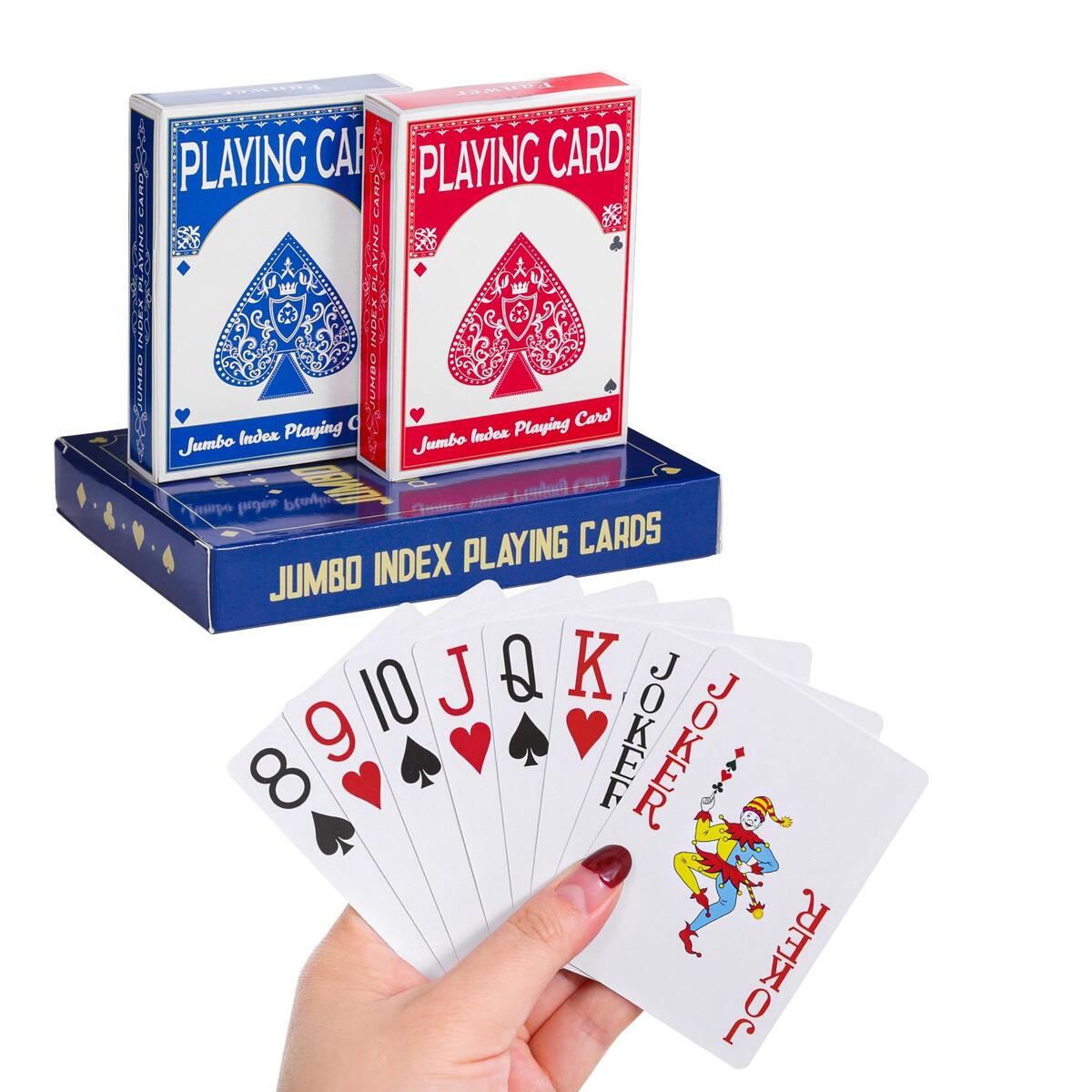 Amazon Ooelyy 2 Pack Elite Low Vision Playing Cards Large Print Playing Cards Easy To Read Deck Of Cards For Visually Impaired Large Font Poker Cards Toys Games