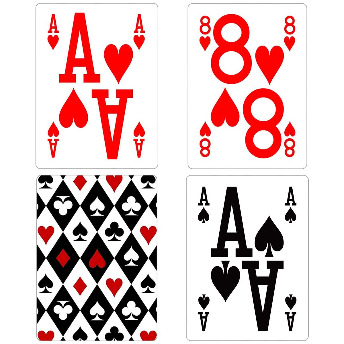Amazon Ooelyy 2 Pack Elite Low Vision Playing Cards Large Print Playing Cards Easy To Read Deck Of Cards For Visually Impaired Large Font Poker Cards Toys Games