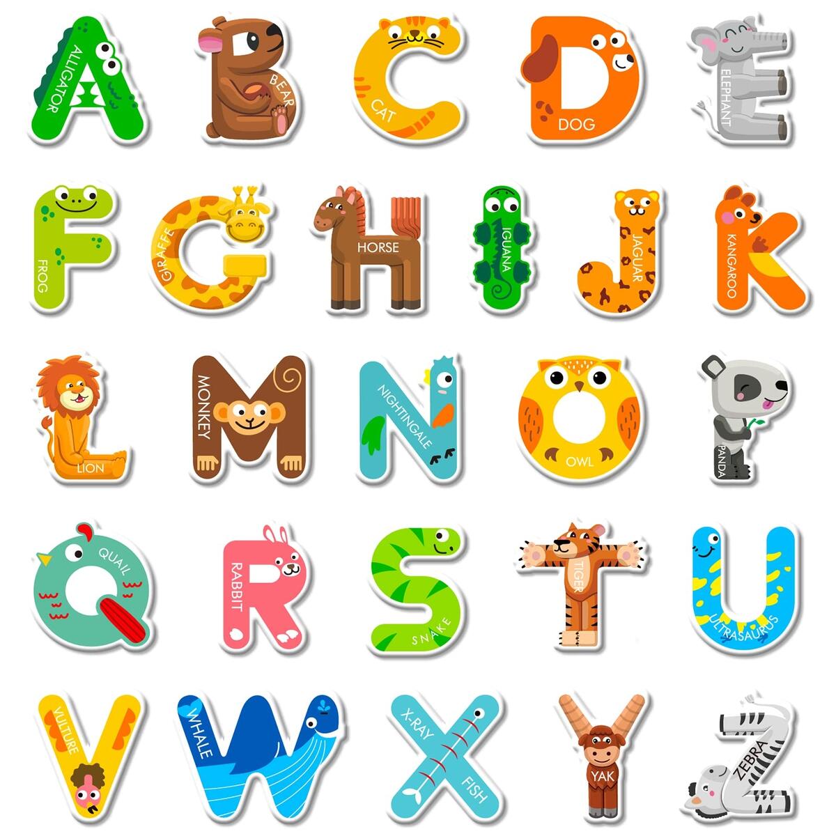 Instant Download 18x24 Animal Letter Poster Animal Alphabet ABC Wall Art Animal Alphabet Poster ABC Birthday Poster ABC Poster Etsy