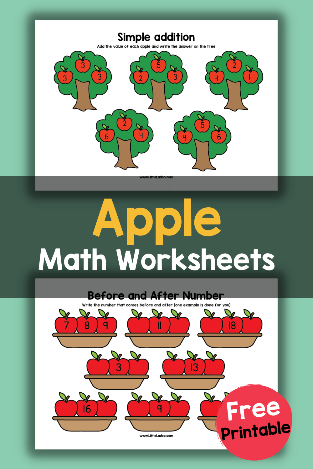 Apple Math Worksheets Free Printable