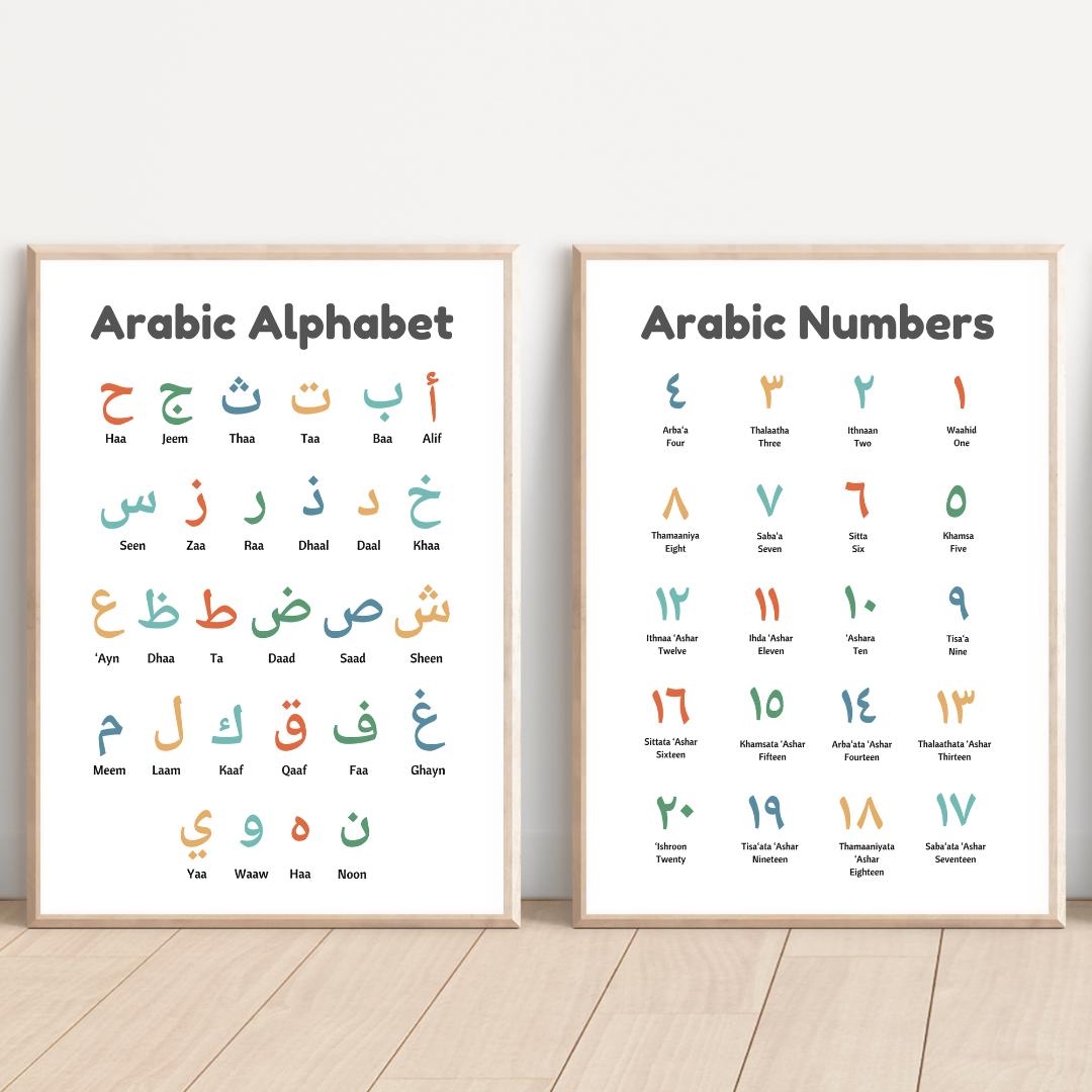 Arabic Alphabet And Numbers Chart Printable Educational Muslim Kids Learning Posters Islamic Homeschool Classroom Decor Arabic Letters Etsy Arabic Alphabet And Numbers Chart Printable Educational Muslim Kids Learning Posters Islamic Homeschool Classroom Decor Arabic Letters Etsy