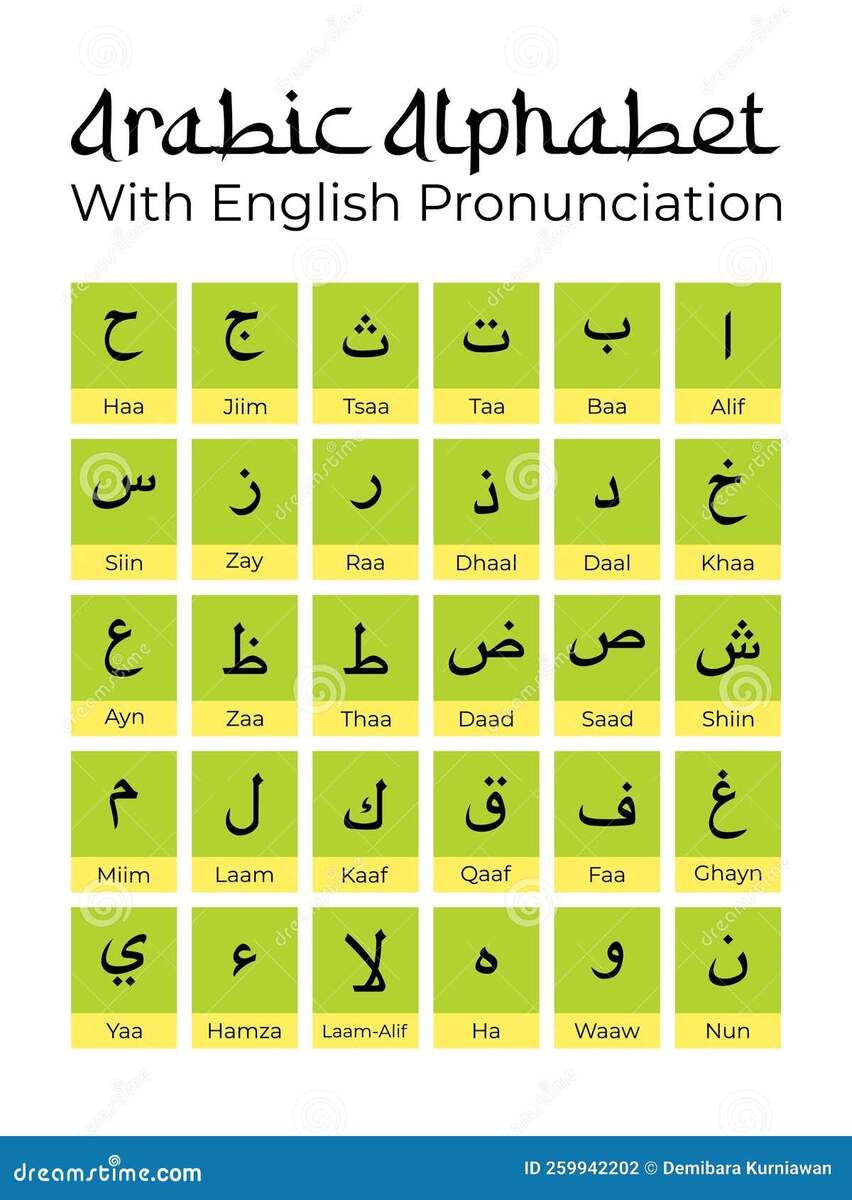 Arabic Alphabet With English Pronunciation Stock Vector Illustration Of English Knowledge 259942202