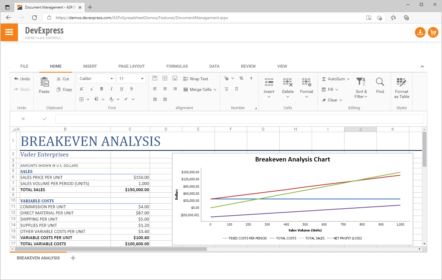 ASP NET Spreadsheet Excel Web Control DevExpress