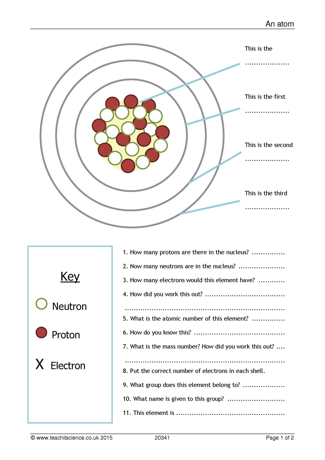 50 Atomic Structure Worksheet To Download In PDF
