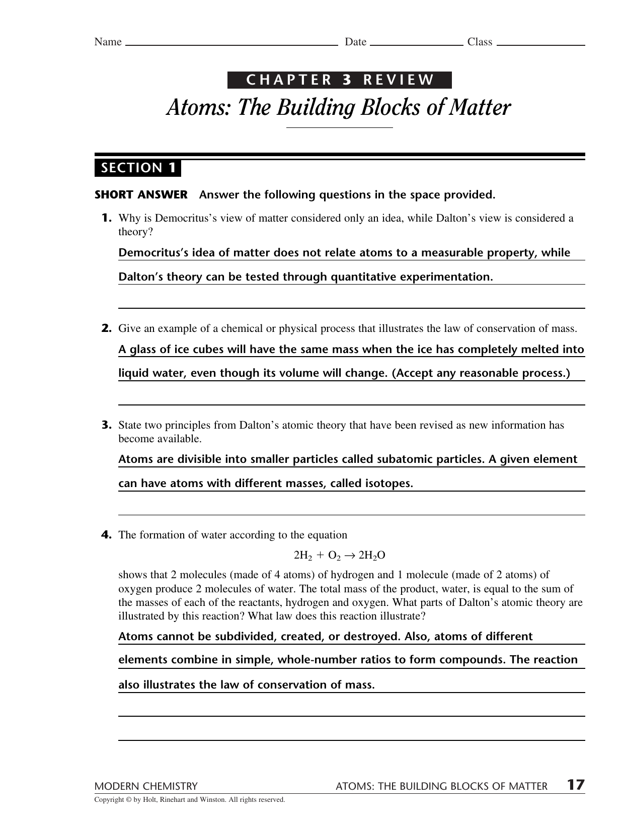 Atoms Building Blocks Of Matter Worksheet Atoms Building Blocks Of Matter Worksheet