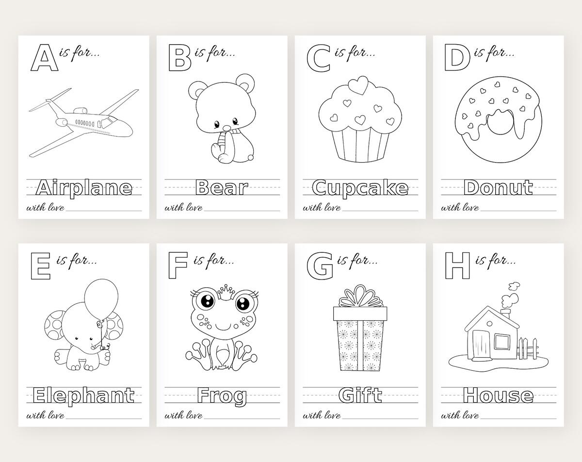Babys First ABC Book Blank Alphabet Printable Pages Baby Shower Alternative Guest Book PDF Download 8 5x11 5x7 4x6 Etsy