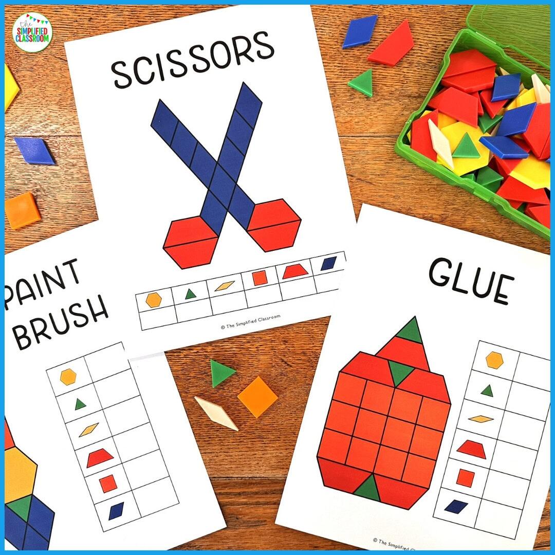 Back To School Pattern Blocks Templates Printable Tangrams Activities Puzzles The Simplified Classroom Back To School Pattern Blocks Templates Printable Tangrams Activities Puzzles The Simplified Classroom