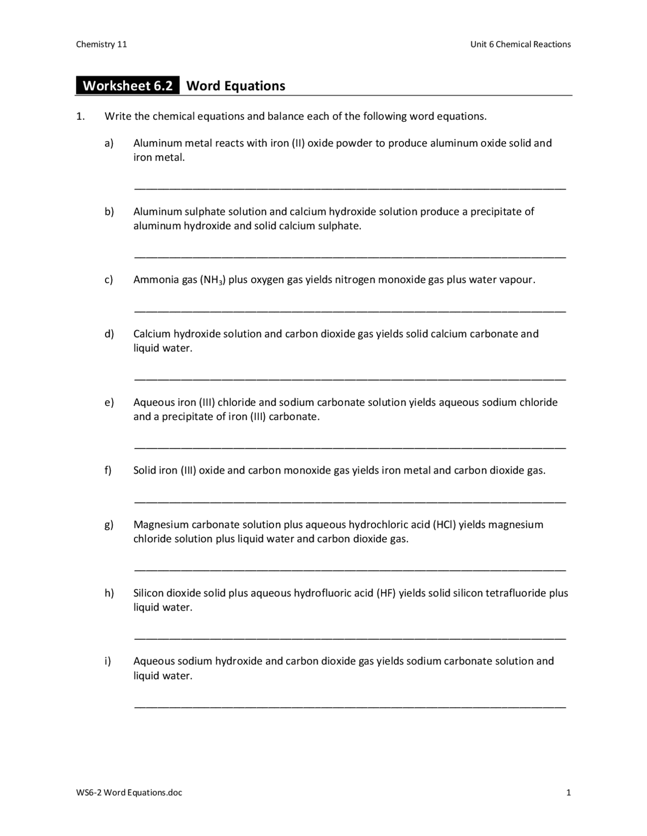 Balancing Equations For Practice Assignments Chemistry Docsity Balancing Equations For Practice Assignments Chemistry Docsity