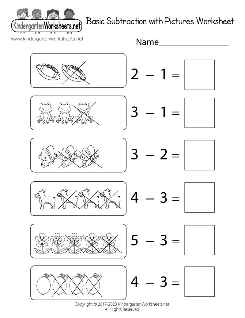 Kindergarten Subtraction Worksheets