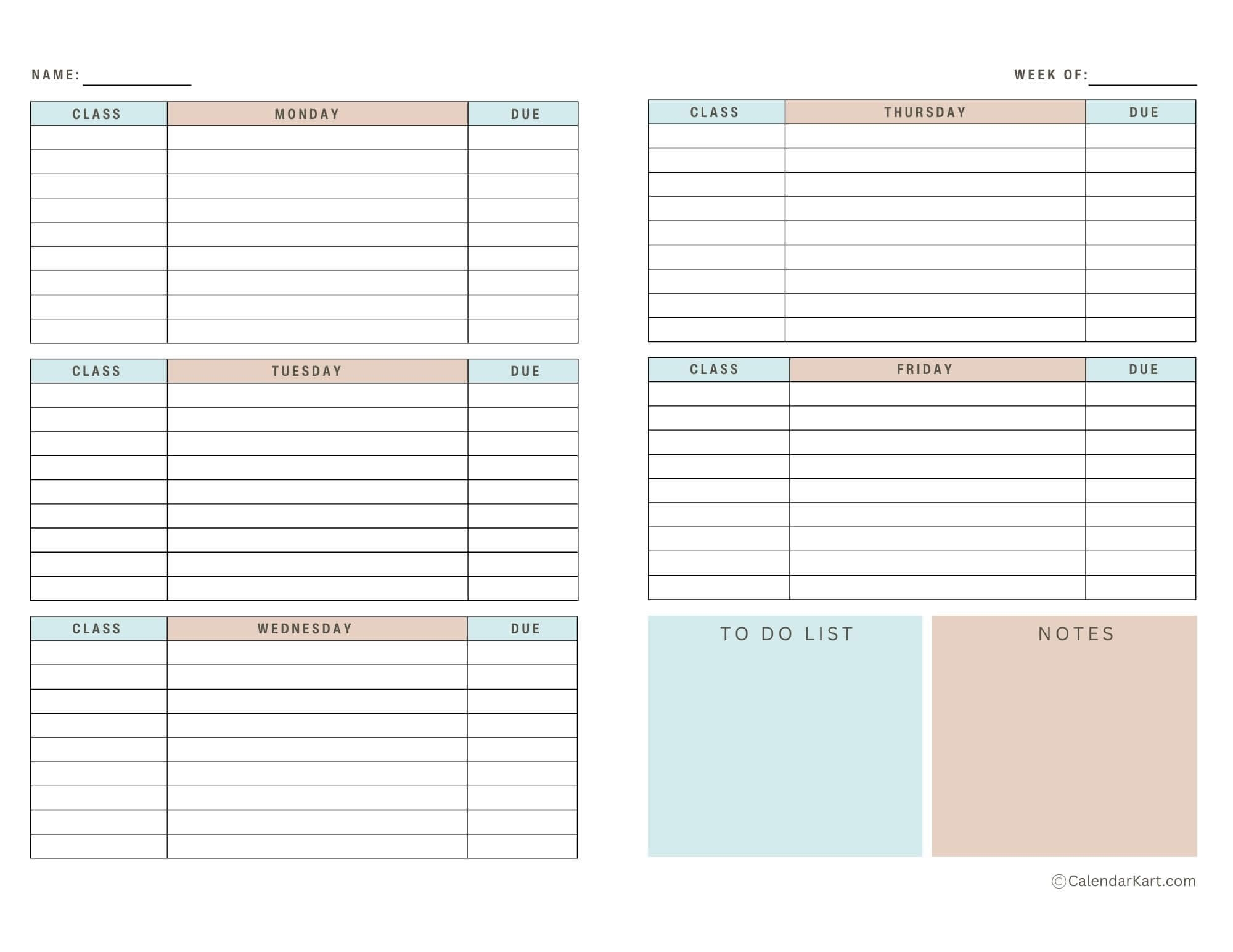Free Daily Student Schedule Planner FREE Download