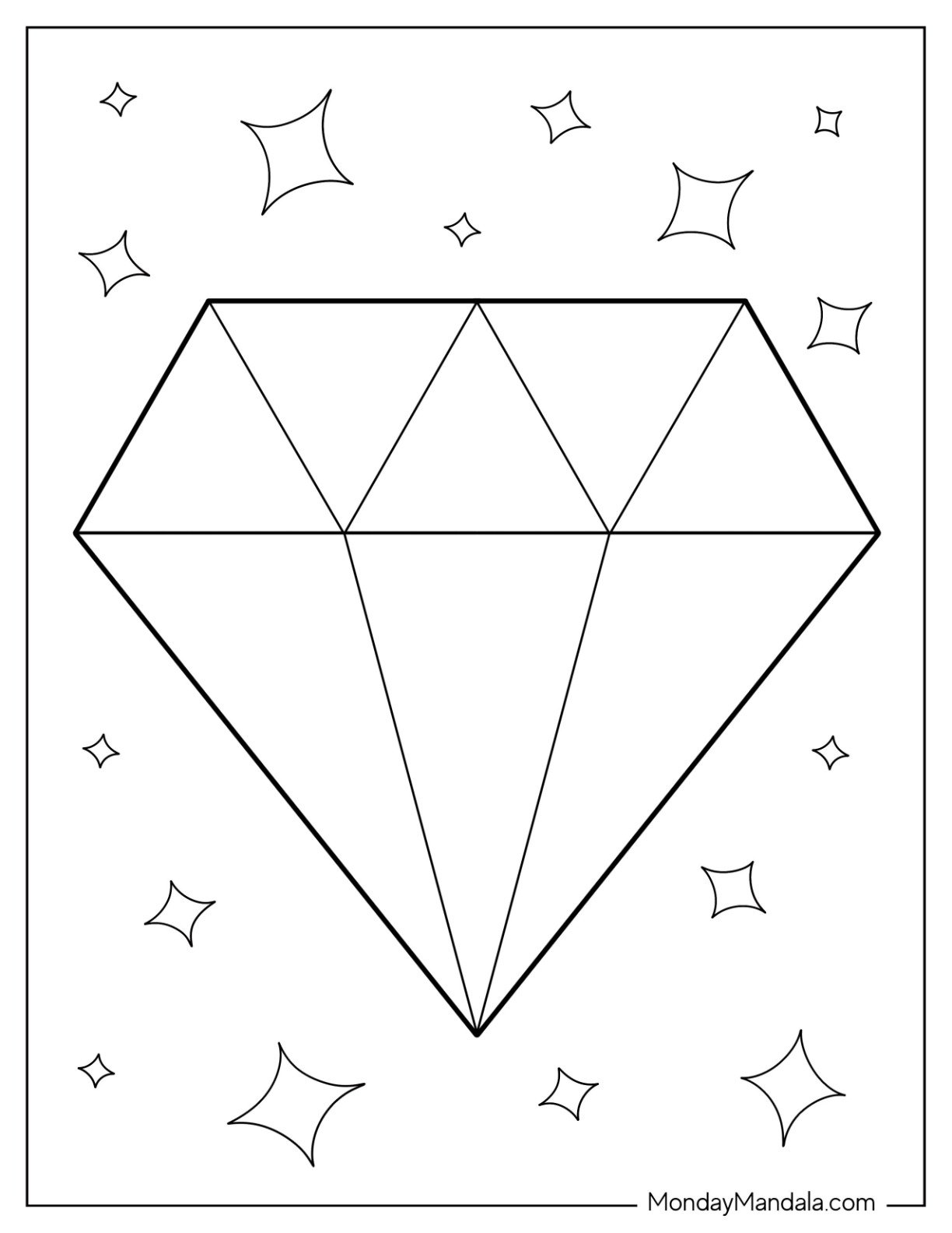 Cheap Diamond To Color Store 20 Diamond Coloring Pages Free PDF Printables