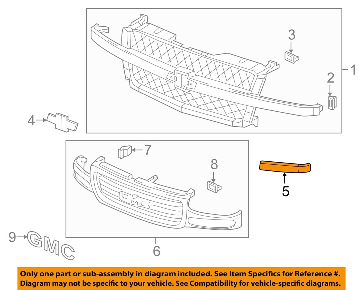 Chevrolet GM OEM 05 06 Silverado 2500 HD Grille Grill Molding Trim Left 12335957 EBay